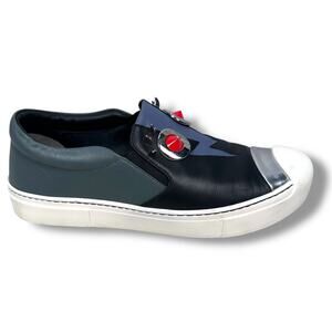 Fendi Monster Studded Sneakers 39 Womens US 9 Mens US 6 Black Low Slip-On Shoes